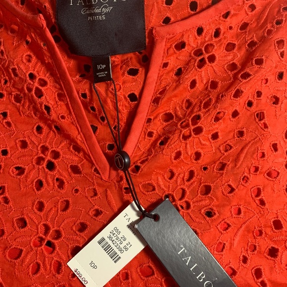 🆕 NWT Talbots Eyelet Bell Sleeve Top Cami Floral - Picture 9 of 12